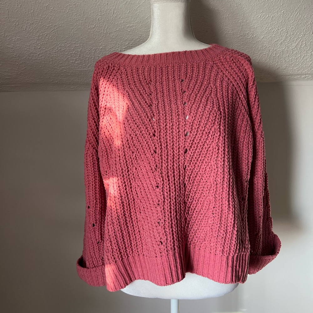 NTW Olivaceous Pink Chenille Sweater size S